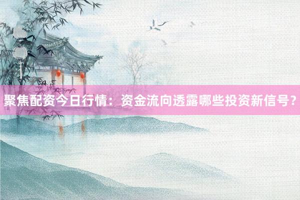 聚焦配资今日行情：资金流向透露哪些投资新信号？
