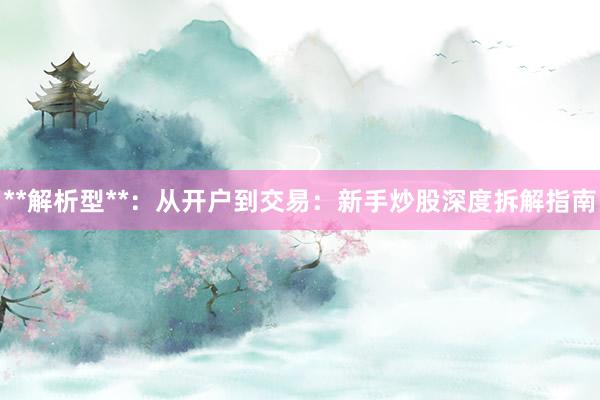 **解析型**：从开户到交易：新手炒股深度拆解指南