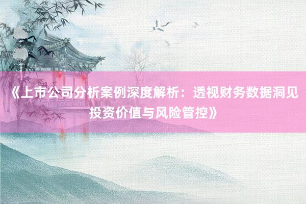 《上市公司分析案例深度解析：透视财务数据洞见投资价值与风险管控》