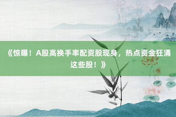 《惊曝！A股高换手率配资股现身，热点资金狂涌这些股！》