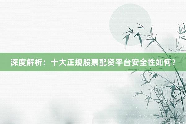 深度解析：十大正规股票配资平台安全性如何？